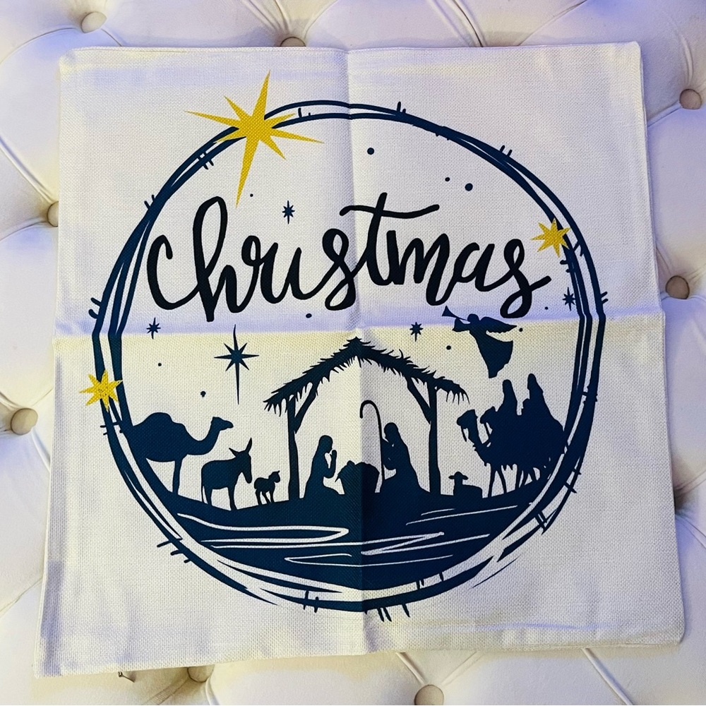 NEW Christian Christmas Pillow Covers (Set of 4)‎ 16.5" x 16.5"